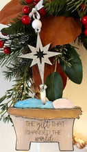 Load image into Gallery viewer, Layered Baby Jesus and Star Dangle Ornament