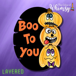 Layered Boo To You Oval SVG