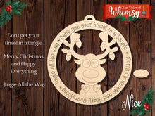 Load image into Gallery viewer, Reindeer Ornament Naughty or Nice