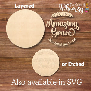 Amazing Grace Round Layered or Etched