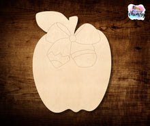 Load image into Gallery viewer, Apple with Pencil Bow - Layered or Etched