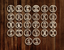 Load image into Gallery viewer, Letter in Scalloped Circles