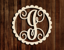 Load image into Gallery viewer, Letter in Scalloped Circles