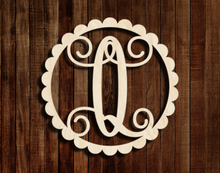 Load image into Gallery viewer, Letter in Scalloped Circles