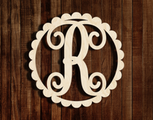 Load image into Gallery viewer, Letter in Scalloped Circles