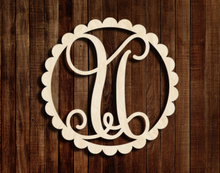 Load image into Gallery viewer, Letter in Scalloped Circles