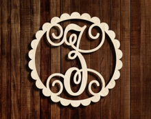 Load image into Gallery viewer, Letter in Scalloped Circles