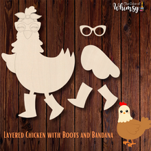 Load image into Gallery viewer, *SALE* Layered Chicken with Boots and Bandana
