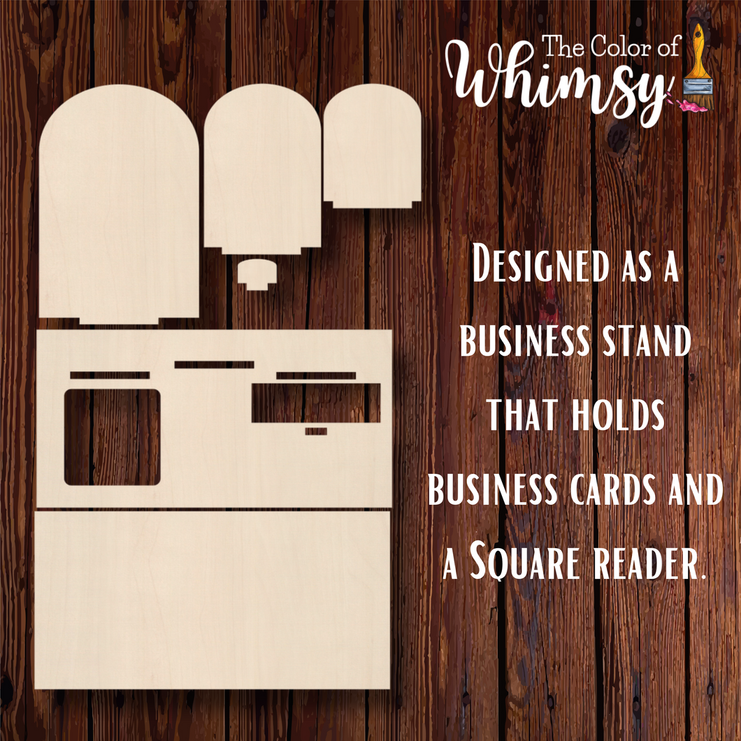 Business Sign with Card Holder and Square Reader Slot