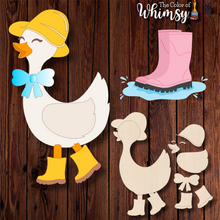 Load image into Gallery viewer, Layered Goose in Hat and Rain Boots OR Feet