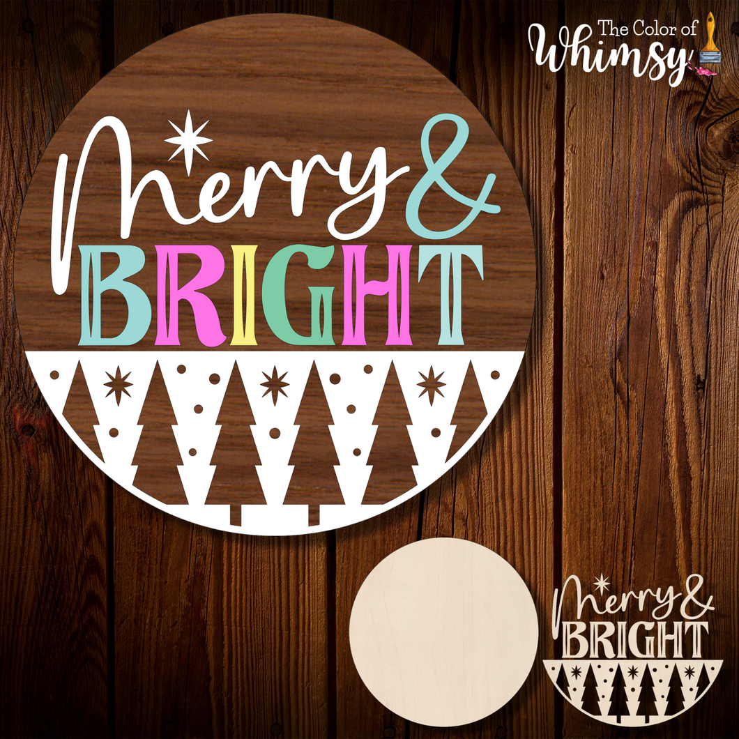 Merry and Bright Layered Sign