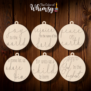 Set of Religious Christmas Sayings Tags/Ornaments (Set of 6)