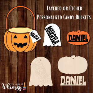 Trick or Treat Personalized Tags - Layered or Etched