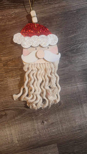 Layered Santa Ornament with Rail for Macrame/Yarn