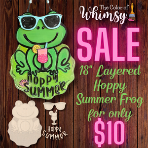 *SALE* 18" Layered Hoppy Summer Frog