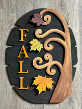 Load image into Gallery viewer, Fall Tree on Weathered Oval - Layered