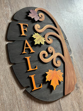 Load image into Gallery viewer, Fall Tree on Weathered Oval - Layered