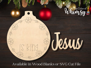 Christmas Floral Ornament Set Jesus-Joy-Peace SVG Digital File