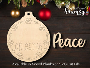 Christmas Floral Ornament Set Jesus-Joy-Peace SVG Digital File