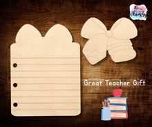 Load image into Gallery viewer, School Paper Pencil Bow Layered