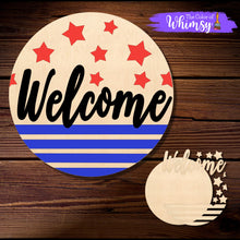 Load image into Gallery viewer, Lets Paint! Sweet Freedom or Stars and Stripes Welcome Door Hangers