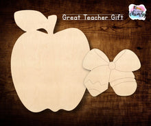 Load image into Gallery viewer, Apple with Pencil Bow - Layered or Etched