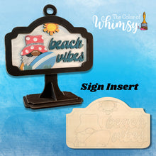 Load image into Gallery viewer, Beach Vibes Retro Gnome Sign INSERT ONLY