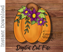 Load image into Gallery viewer, Pumpkin with Flowers SVG Digital Files