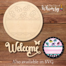 Load image into Gallery viewer, Welcome with Cute Flowers Round Layered