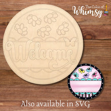 Load image into Gallery viewer, Welcome with Cute Flowers Round Layered