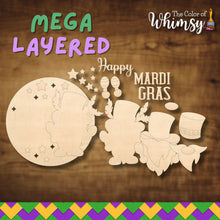 Load image into Gallery viewer, Happy Mardi Gras Gnome Mega Layered