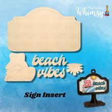 Load image into Gallery viewer, Beach Vibes Retro Gnome Sign INSERT ONLY
