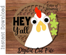 Load image into Gallery viewer, Hey Y&#39;all Chicken SVG Cut File
