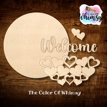 Load image into Gallery viewer, Layered Welcome with Hearts