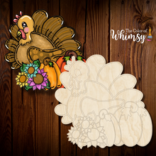 Load image into Gallery viewer, Turkey with Pumpkins Flowers