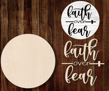 Load image into Gallery viewer, Faith Over Fear Layered Round 3D