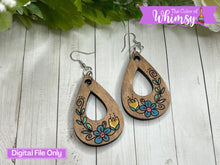 Load image into Gallery viewer, Floral Earrings SVG DIGITAL File