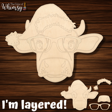 Load image into Gallery viewer, Layered Hip Christmas Cow