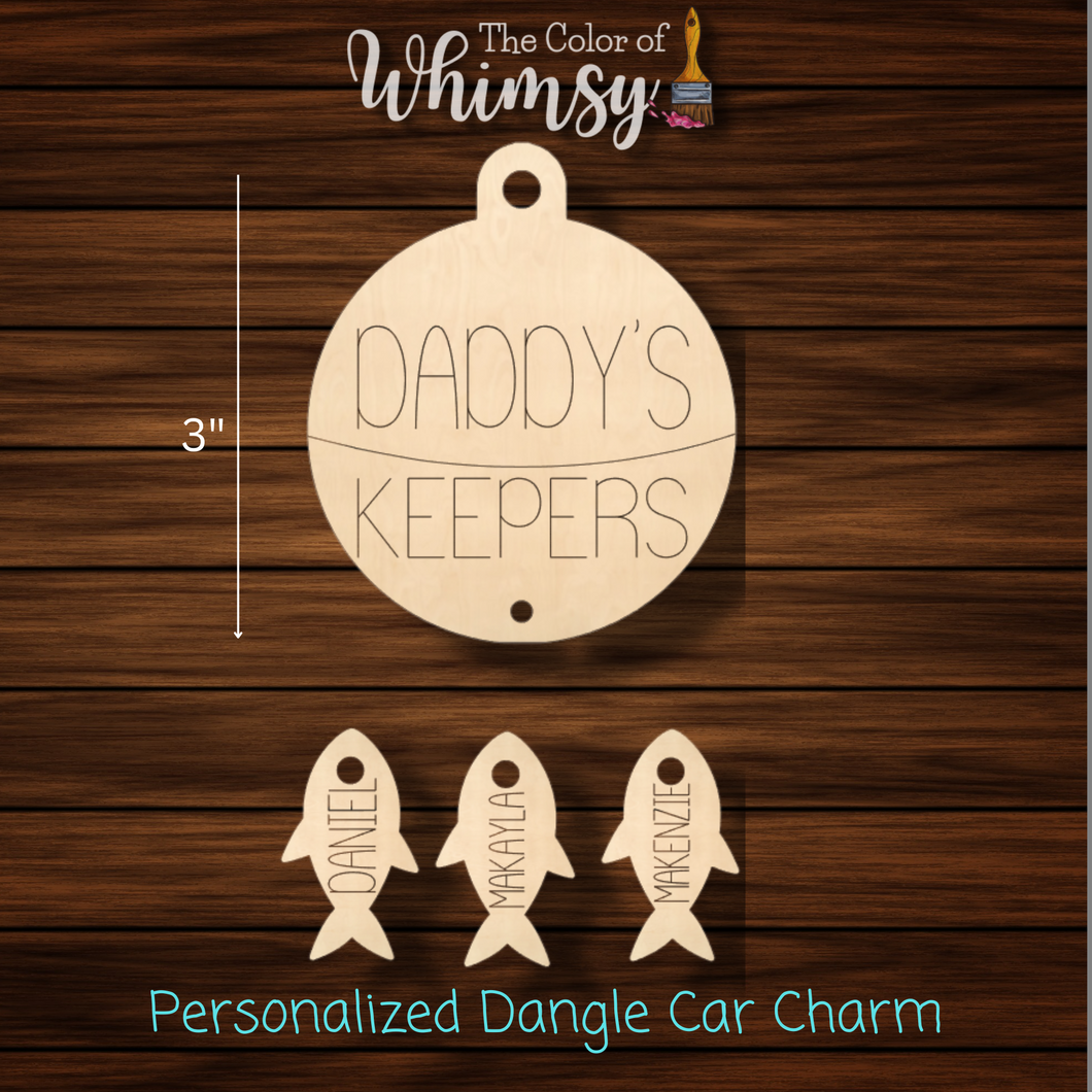 Daddy's Keepers Car Charm - Personalized