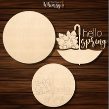 Load image into Gallery viewer, Hello Spring Umbrella Three Layered Sign