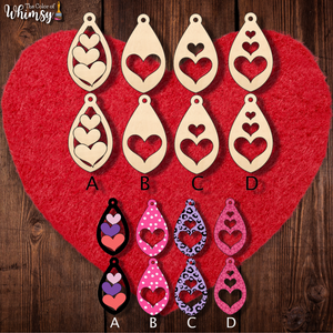 Valentine's Heart Earring Blank Sets