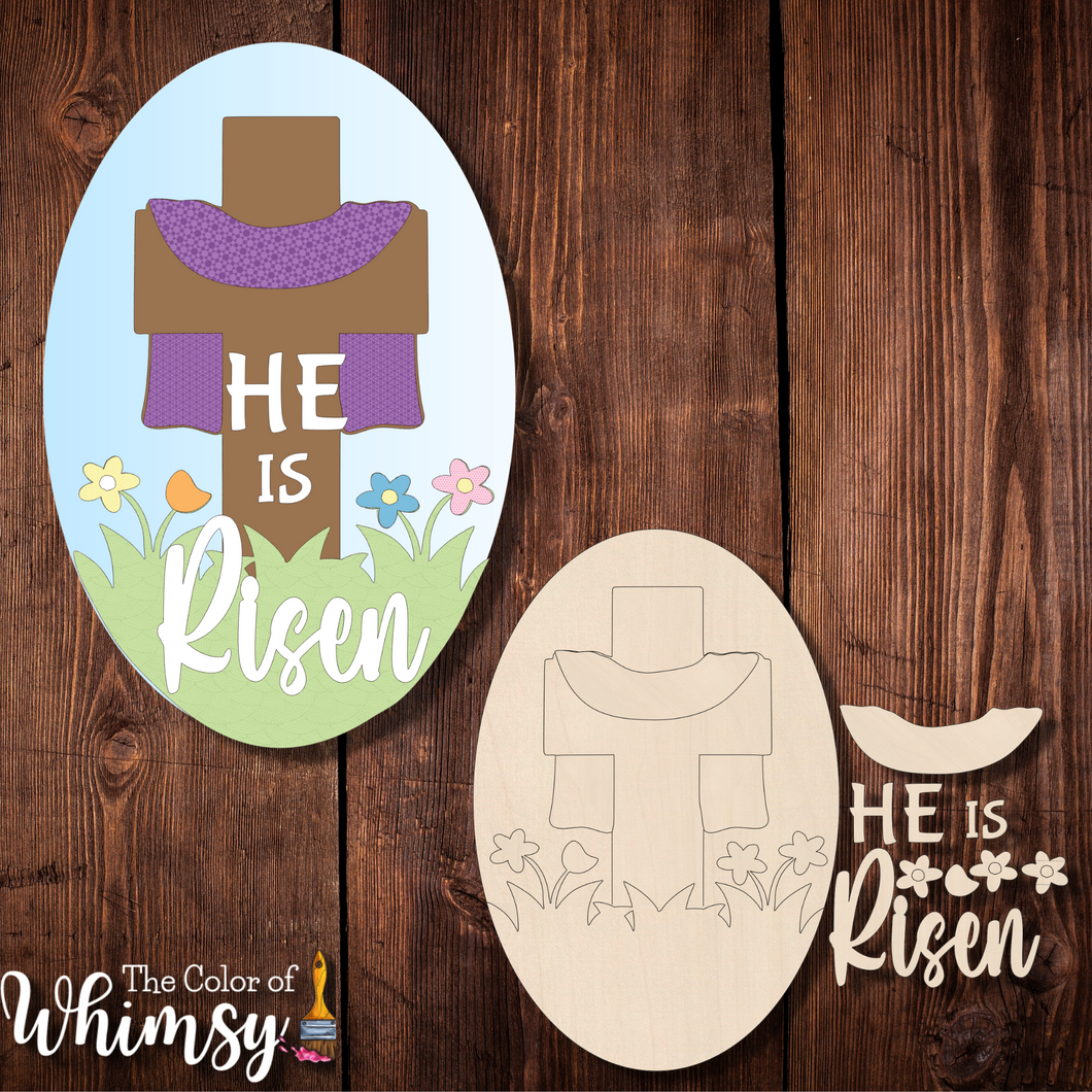 Layered He is Risen Sign