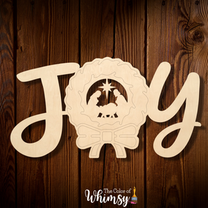 Joy With Nativity Scene Wreath