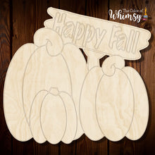 Load image into Gallery viewer, Happy Fall 3 Pumpkins SVG Template File