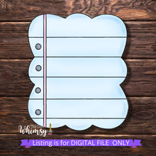 Load image into Gallery viewer, School Notebook Paper SVG Cut File