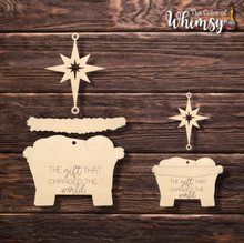 Load image into Gallery viewer, Layered Baby Jesus and Star Dangle Ornament
