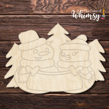 Load image into Gallery viewer, Snow Couple with Sign
