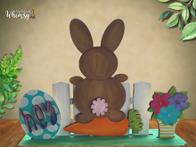 Load image into Gallery viewer, Bunny on Fence Table Sitter
