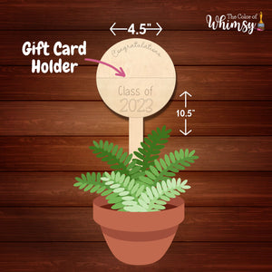 Congratulations NEW HOME or GRAD Plant Stake Gift Card Holder
