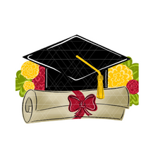 Load image into Gallery viewer, Graduation Cap and Diploma Floral